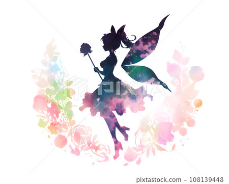 Flowers and fairies watercolor style "AI generated image" 108139448