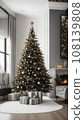 modern room with christmas tree 108139808
