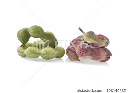 Manila tamarind fruit isolated on white background. 108140685