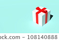 Red ribbon and present Light blue background 3DCG 108140888
