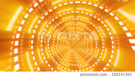Abstract futuristic yellow hi-tech tunnel from energy circles and magic lines background Abstract futuristic yellow hi-tech tunnel from energy circles and magic lines background 108141365