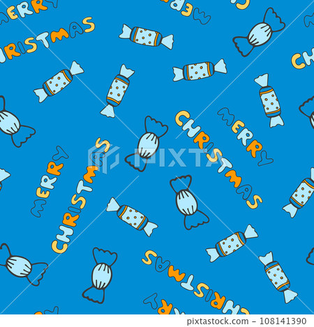 Christmas Doodle Background. Christmas, xmas and New Year Seamless Pattern. Christmas Doodle Background. Christmas, xmas and New Year Seamless Pattern. 108141390