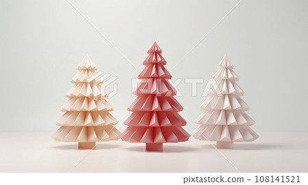 AI art Paper craft Christmas tree Paper craft Christmas tree 108141521
