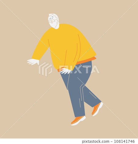 一位老人在荒無人煙的地方絆倒了。 108141746