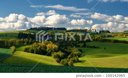 Beautiful autumn landscape. Colourful nature in autumn time. Highlands - Czech Republic. Beautiful autumn landscape. Colourful nature in autumn time. Highlands - Czech Republic. 108142065
