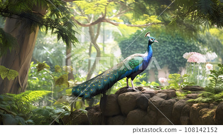 Wild peacock 108142152