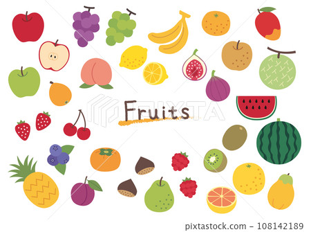 Simple fruit illustration set Simple fruit illustration set 108142189
