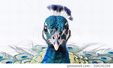 Peacock white background 108142204