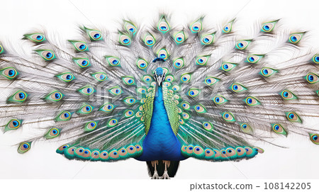 Peacock white background 108142205
