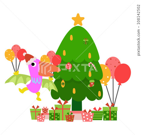 Dinosaur christmas happy new year, Dino clipart Dinosaur christmas happy new year, Dino clipart 108142502