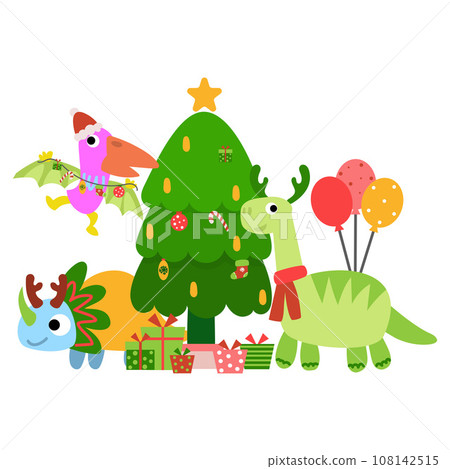 Dinosaur christmas happy new year, Dino clipart Dinosaur christmas happy new year, Dino clipart 108142515