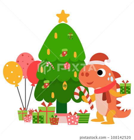 Dinosaur christmas happy new year, Dino clipart Dinosaur christmas happy new year, Dino clipart 108142520