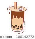 Cartoon cute hand draw bubble tea 2 108142772