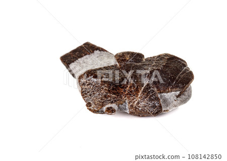 macro mineral stone Staurolite on a white background 108142850