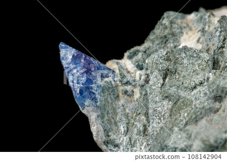Macro mineral stone Bentorite on a black background Macro mineral stone Bentorite on a black background 108142904