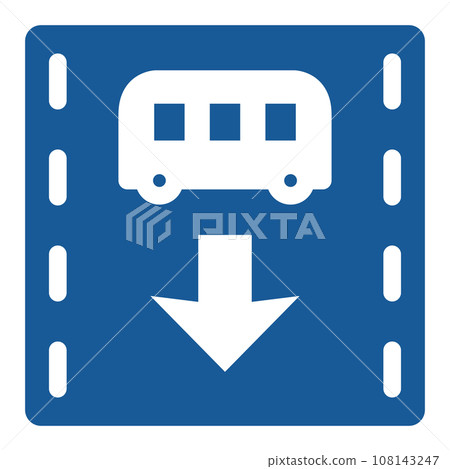 Single color illustration of a simple sign - Priority lane for route buses, etc. Single color illustration of a simple sign - Priority lane for route buses, etc. 108143247