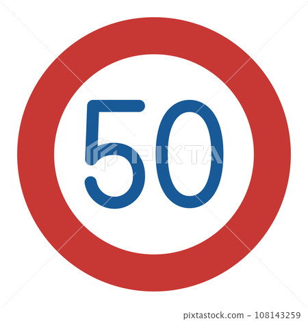 Single color illustration of simple sign maximum speed 108143259