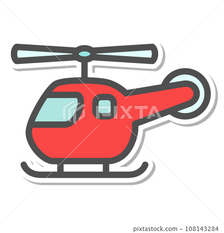 Simple vehicle sticker single item icon helicopter 108143284