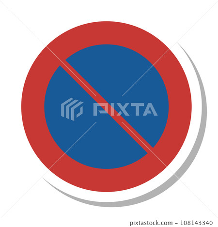Simple sign sticker single illustration No parking Simple sign sticker single illustration No parking 108143340