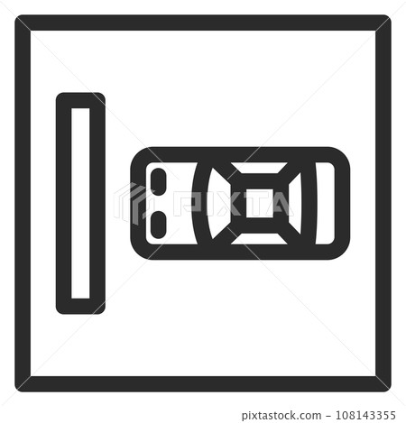 Single line drawing illustration of a simple sign - Vertical parking Single line drawing illustration of a simple sign - Vertical parking 108143355