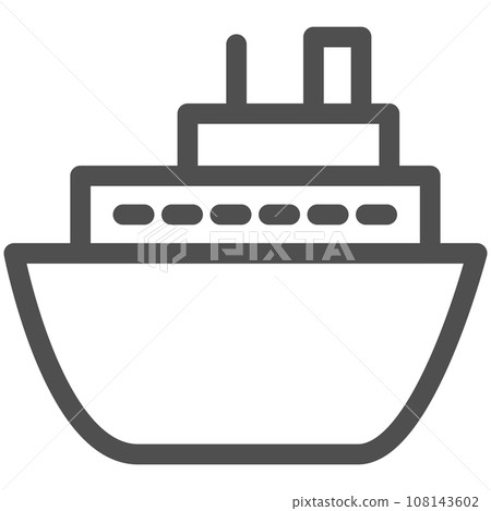Simple vehicle line drawing single item icon passenger ship Simple vehicle line drawing single item icon passenger ship 108143602