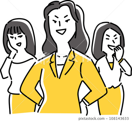 Three mean-looking female employees Three mean-looking female employees 108143633