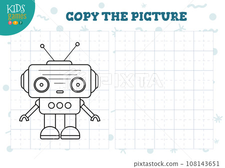 Copy and color the picture vector blank game, illustration. Copy and color the picture vector blank game, illustration. 108143651