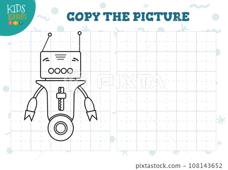 Copy picture vector illustration. Coloring game for preschool Copy picture vector illustration. Coloring game for preschool 108143652