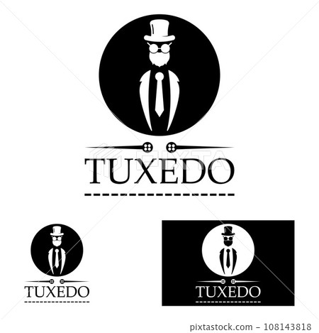 Tuxedo logo icon vector design template illustration Tuxedo logo icon vector design template illustration 108143818