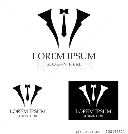 Tuxedo logo icon vector design template illustration Tuxedo logo icon vector design template illustration 108143821