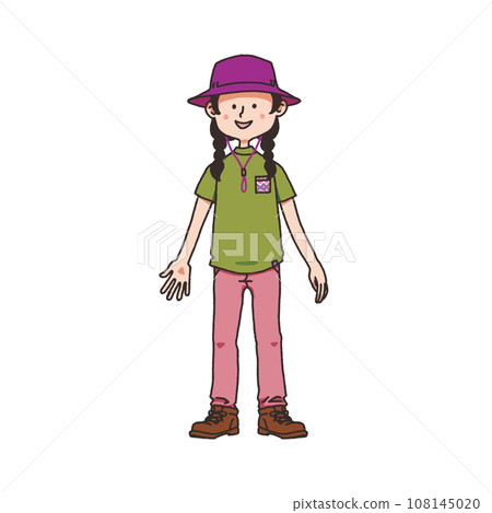 Girl in handwritten style mountain play clothes 108145020