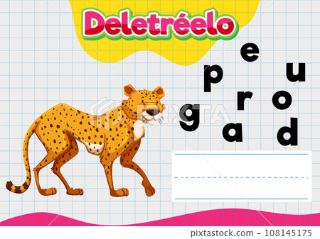 Spanish Language Spelling Worksheet for Children 108145175