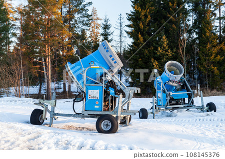 Snowmaking known as snow guns Snowmaking known as snow guns 108145376