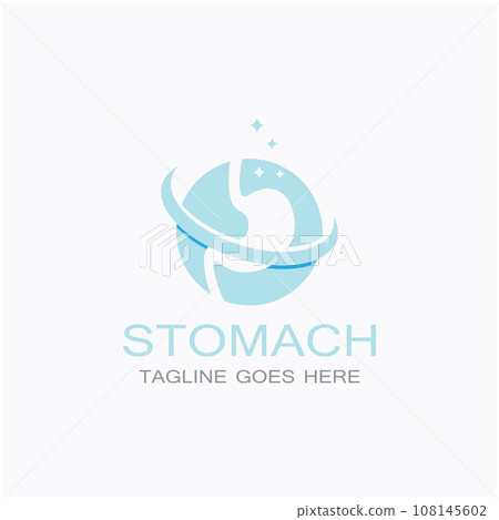 stomach health and stomach care logo design icon vector template 108145602