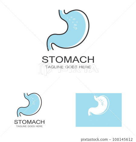 stomach health and stomach care logo design icon vector template 108145612