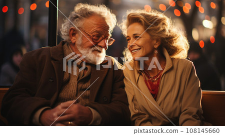 Senior couple lifestyle moments in a traditional japanese house. Man and woman from japan 108145660