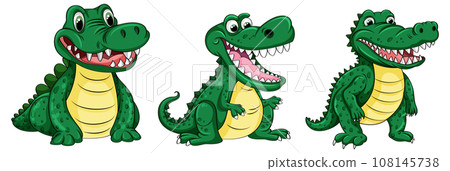 Cute Cartoon Crocodile Character 108145738