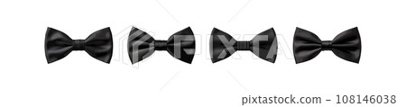 Black bow tie vector set isolated on white background 108146038