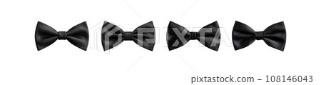 Black bow tie vector set isolated on white background Black bow tie vector set isolated on white background 108146043