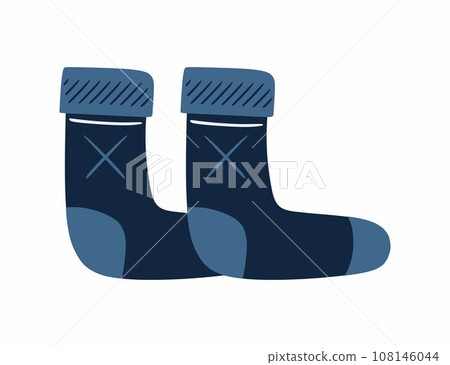 sock template pair of socks. Dark blue color. sock template pair of socks. Dark blue color. 108146044
