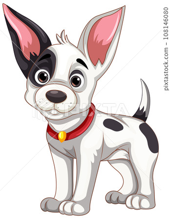 Cute dog cartoon character standing 108146080
