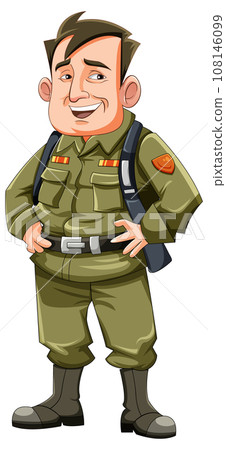 General army cartoon character General army cartoon character 108146099