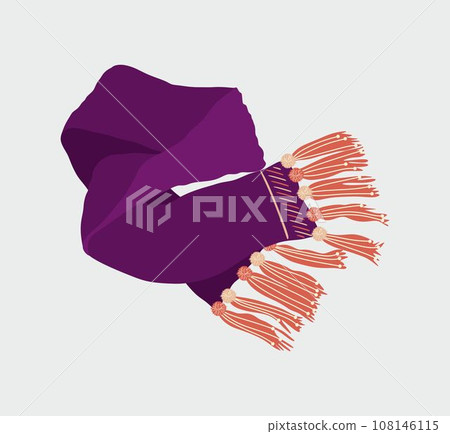 Violet color scarf isolated on white background. Violet color scarf isolated on white background. 108146115
