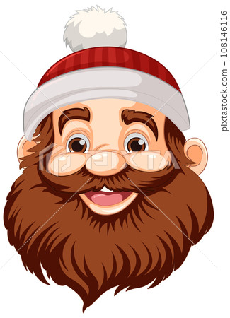 Smiling Old Man Cartoon with Beard and Mustache 108146116