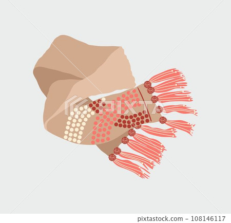 Beige color scarf isolated on white background Beige color scarf isolated on white background 108146117