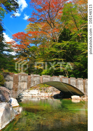 [愛媛郡]晴天奧莫戈峽谷的紅葉（河原五色） 108146515