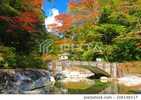 [愛媛郡]晴天奧莫戈峽谷的紅葉（河原五色） 108146517