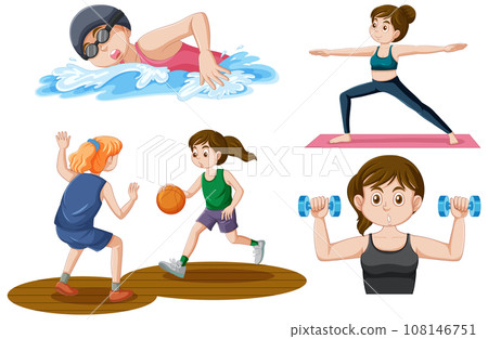 African American Girl Doing Different Activities 108146751