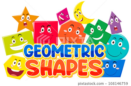 Children's Cartoon: Geometric Shapes with Expressive Faces Children's Cartoon: Geometric Shapes with Expressive Faces 108146759