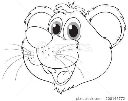 Cute Mouse Head Cartoon Smiling 108146772